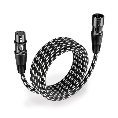 ACGTUY XLR Cables 3-Pin XLR Male to Female Balanced Microphone Cable Gold Plated XLR Cable Compatible with The Mixer Amplifiers Record Etc(Black,2m)