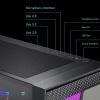 ATX/MATX/ITX/E-ATX mid-Tower Computer case, Tempered Glass Side Panel Vertical GPU Bracket Supports Water Cooling view 2