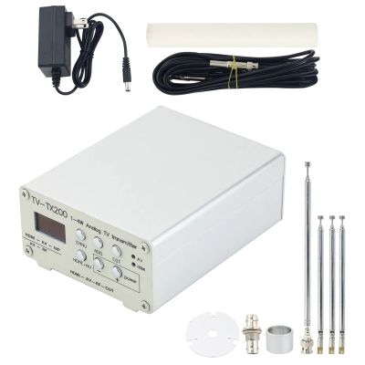 VHF UHF Analog TV Transmitter with GP Antenna, HDMI Modulator Converter RCA Coaxial Composite Adapter