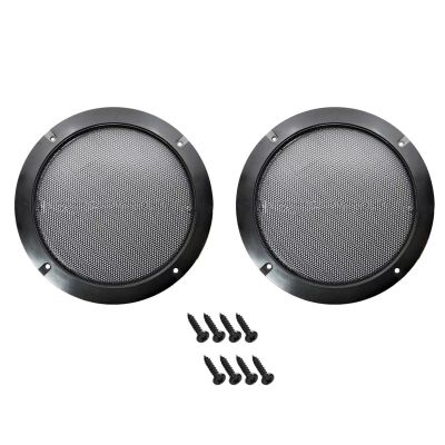 2Pcs Car Audio Speaker Cover Mesh Horn Guard Decorative Circle Grille Protector 6.5"