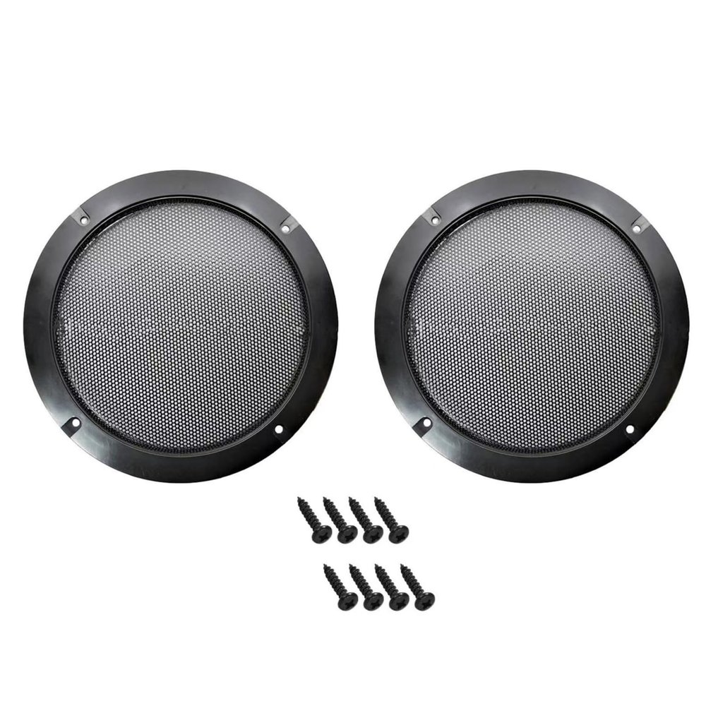 2Pcs Car Audio Speaker Cover Mesh Horn Guard Decorative Circle Grille Protector 6.5"