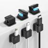 6 Pack Magnetic Cable Clips, Glow in The Dark Cable Holders, GolbinBox Cord Organizer with Shockproof Silicone, Fits up to 8mm Adhesive Cord Clips for Desk, Wall, Nightstand, Car, Home, Office, Black view 1