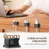 6 Pack Magnetic Cable Clips, Glow in The Dark Cable Holders, GolbinBox Cord Organizer with Shockproof Silicone, Fits up to 8mm Adhesive Cord Clips for Desk, Wall, Nightstand, Car, Home, Office, Black view 4