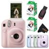 Fujifilm Instax Mini 12 Instant Camera Blossom Pink with Sandisk 32 GB USB Flash Drive + 40 Sheets Fujifilm Instax Mini Film Bundle, Sunshine Photo Microfiber Cleaning Cloth Included view 1