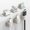 6 Pack Magnetic Cable Clips, Glow in The Dark Cable Holders, GolbinBox Cord Organizer with Shockproof Silicone, Fits up to 8mm Adhesive Cord Clips for Desk, Wall, Nightstand, Car, Home, Office, Stone view 1