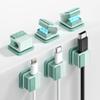 6 Pack Magnetic Cable Clips, Glow in The Dark Cable Holders, GolbinBox Cord Organizer with Shockproof Silicone, Fits up to 8mm Adhesive Cord Clips for Desk, Wall, Nightstand, Car, Home, Office, Green view 1