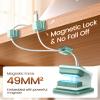 6 Pack Magnetic Cable Clips, Glow in The Dark Cable Holders, GolbinBox Cord Organizer with Shockproof Silicone, Fits up to 8mm Adhesive Cord Clips for Desk, Wall, Nightstand, Car, Home, Office, Green view 2
