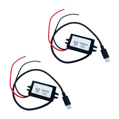 2PCS QC3.0 USB C Converter DC 12V/24V to 5V 3A USB Type-C Buck Module Buck Down Voltage Regulator Power Converter Adapter
