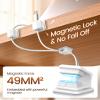 6 Pack Magnetic Cable Clips, Glow in The Dark Cable Holders, GolbinBox Cord Organizer with Shockproof Silicone, Fits up to 8mm Adhesive Cord Clips for Desk, Wall, Nightstand, Car, Home, Office, White view 2