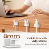 6 Pack Magnetic Cable Clips, Glow in The Dark Cable Holders, GolbinBox Cord Organizer with Shockproof Silicone, Fits up to 8mm Adhesive Cord Clips for Desk, Wall, Nightstand, Car, Home, Office, White view 4
