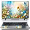 11.6 12 Inch Laptop Skin Sticker Cover Premium Sticker Cover Art Decal Decorative (Included 2 Wrist Pad Skins) - Wild Flower Painting view 1