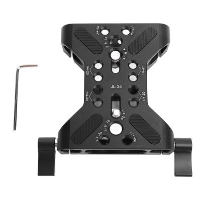 15mm Rail Camera Base Plate Professional Double Hole Pipe Quick Release Plate Camera Mounting Baseplate for Photography Accessories