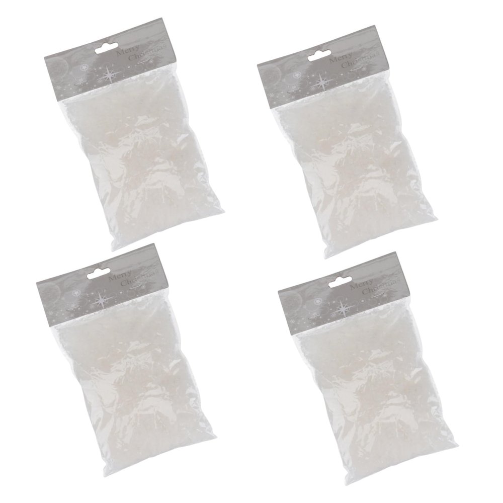 TEHAUX 4bags Christmas Fake Snow Decor Each Artificial Snowflake Adornment for Atmosphere Safe Super Absorbent Polymer for Tree Lawn Roof Photo Props
