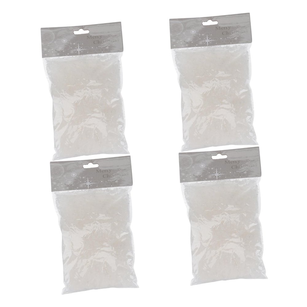 TEHAUX 4bags Artificial Snow Decoration of Christmas Fake Snow for Holiday Decor Displays and Party Use Realistic Simulation Snowflakes for Festive Atmosphere