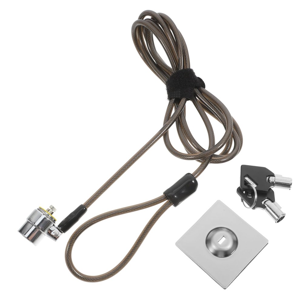 LALAFINA 1.9m Thickened Laptop Lock Cable for Notebook Tablet Zinc Alloy Security Lock with Buckle for Personal Office Use (Black)