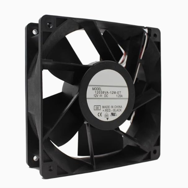 12038VA-12M-ET 120X120X38MM 12V 1.25A 151.85CFM 3-Wire Chassis Cooling Fan