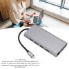 11 in 1 USB C Hub, Multiport Adapter with 4xUSB3.0, HD 4K VGA, RJ45 Ethernet, PD Charging, 3.5mm Sound, Memory Card Reader Deep Sky Gray Aluminum Alloy Docking Station view 2