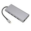 11 in 1 USB C Hub, Multiport Adapter with 4xUSB3.0, HD 4K VGA, RJ45 Ethernet, PD Charging, 3.5mm Sound, Memory Card Reader Deep Sky Gray Aluminum Alloy Docking Station view 4