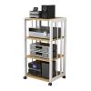 WLCGYD Height Adjustable Amplifier Rack Shelf, 3/4/5 - Layer Av Media Stand with Casters for Record Player/Receiver/Entertainment Stereo Components, Home Audio-Video Shelving Cart(4tier) view 1