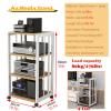 WLCGYD Height Adjustable Amplifier Rack Shelf, 3/4/5 - Layer Av Media Stand with Casters for Record Player/Receiver/Entertainment Stereo Components, Home Audio-Video Shelving Cart(4tier) view 2