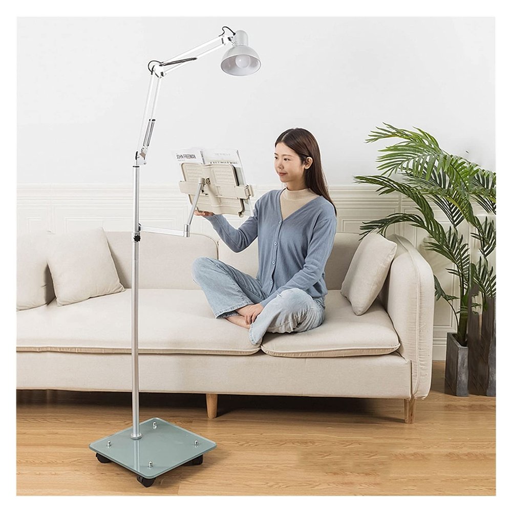 HYUARB Reading Shelf Floor-Standing for Reading,Sheet Music Stand & Floor Book Stand,Laptop Floor Stand with Wheels,Book Holder Tablet Floor Stand Adjustable Handsfree Reading for Bed