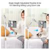 Adjustable Tablet Stand Floor Portable Tablet Holder for Bedroom Foldable Non Slip Fits 4.7-12.9 inch Pro Air iPhone Tablet/Phones White view 4