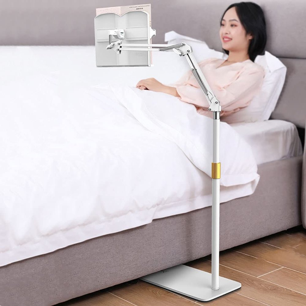 Adjustable Floor Stand Cookbook Holder for Hands Free Reading Large Tablet Stand with Adjustable Height for Easy Viewing