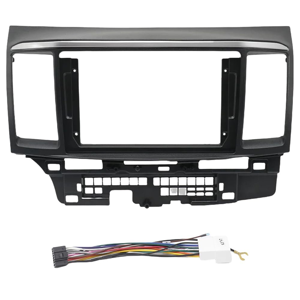QIDALASER 7" 9" 10" Car Radio Frame Fascias for Mitsubishi Lancer Fortis 2010 GPS MP5 Android Dash Head Unit Panel Installation Stereo Player (9inch Frame Cable)