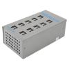20 Port USB Hub Splitter, Powered USB Hub Stainless Steel Smart Hub Multi Function Charging Port Adapter, Silent Fan for Most Devices. Fast Compatibility. view 3