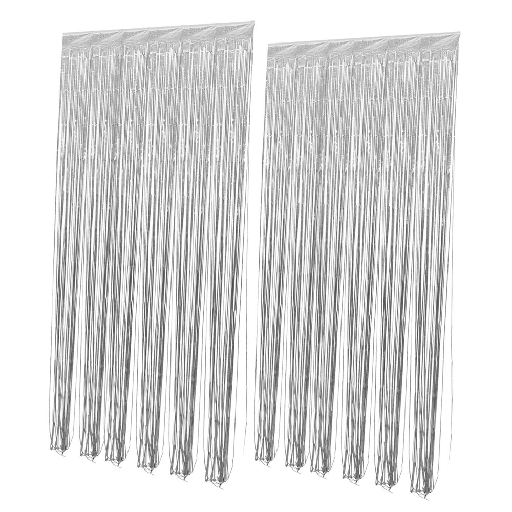 TEHAUX 2pcs Tinsel Curtains for Party Decorations Iridescent Fringe Backdrop for Weddings Birthdays and Events Shiny Decorative Streamers for Romantic Atmosphere