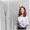 TEHAUX 2pcs Tinsel Curtains for Party Decorations Iridescent Fringe Backdrop for Weddings Birthdays and Events Shiny Decorative Streamers for Romantic Atmosphere view 2