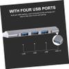 DIYEAH Aluminum Alloy USB Hub Port Portable USB for Laptops High-Speed Data Transfer Compatible Mice Printers Game Controllers view 3