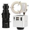 1080P 60FPS HDMI USB Video Microscope Camera Multifunction Measurement & 200X C-Mount Lens with 56-LED Adjustable Ring Light - Silver view 1