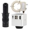 1080P 60FPS HDMI USB Video Microscope Camera Multifunction Measurement & 180X C-Mount Lens with 56-LED Adjustable Ring Light - Silver view 1