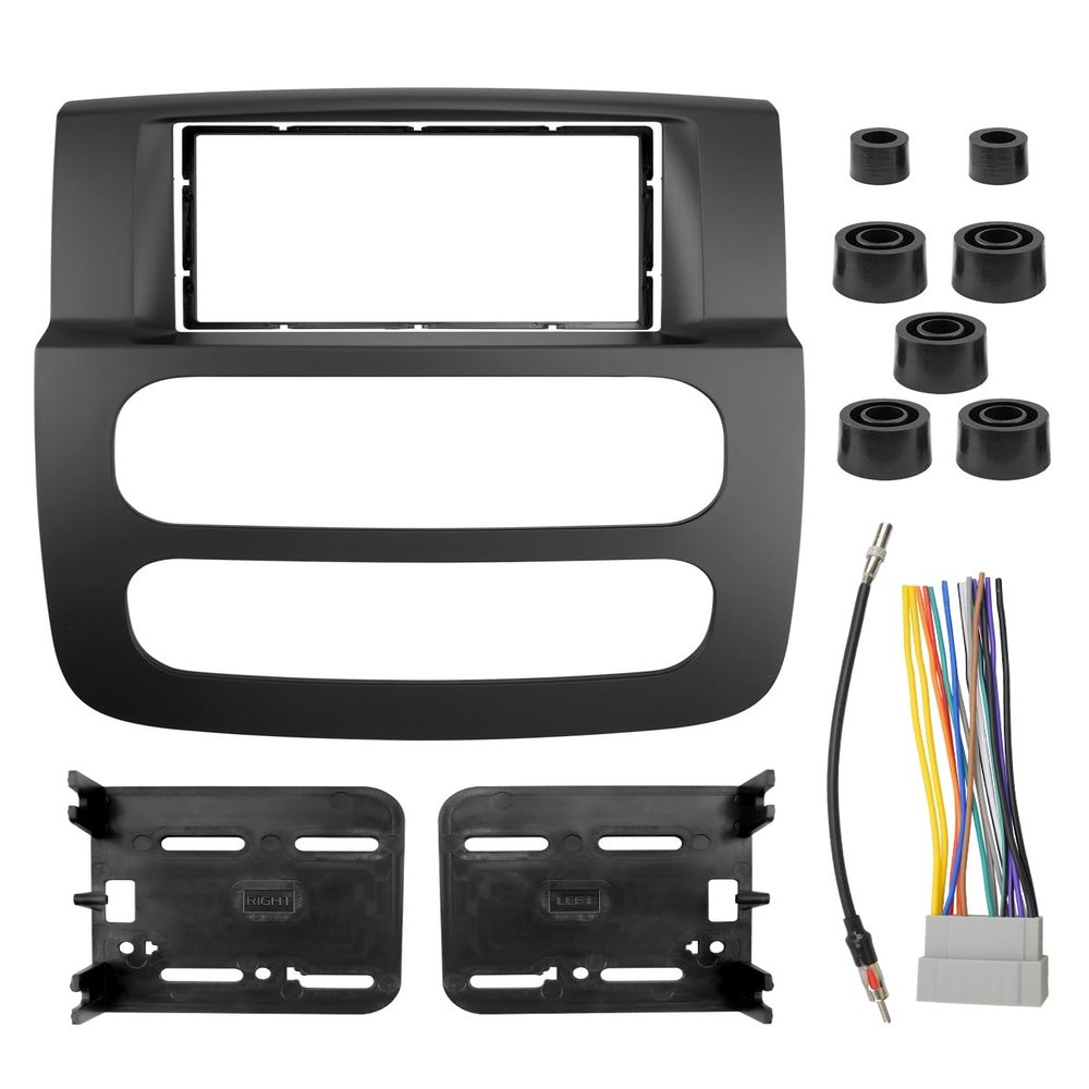 ANODZU Double Din Radio Stereo Dash Kit W/Antenna Adapter Harness Fit for Dodge RAM 1500 2500 3500 2002 2003 2004 2005