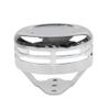 Bacar 5 Hole Point Horn Cover 1 Pc For Big Twin and for Sportster XL models 1991-up Iron Chrome view 1