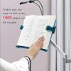 Floor Standing Reading Rack with and Telescopic Lifting Multi Function Lazy Bookshelf for Bed Adult Book Holder and Mobile Phone Stand Black view 3