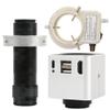 1080P 60FPS HDMI USB Video Microscope Camera Multifunction Measurement & 120X C-Mount Lens with 56-LED Adjustable Ring Light - Silver view 1