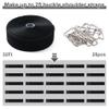 2" x32Ft Hook and Loop Straps Cinch Straps Heavy Duty with 25 Metal Buckles, Adjustable Fastening Cable Straps, Free Cut Length, Reusable Nylon Cable Ties for Organizer or Storage, 2 inch Wide Black view 2