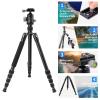 2 in 1 Aluminum Alloy Travel Camera Tripod for Easy Switch, 360 Panoramic Ball Head, Lightweight DSLR Monopod Tripod Stand with Carrying Bag for Outdoor Photography Live Streaming view 4