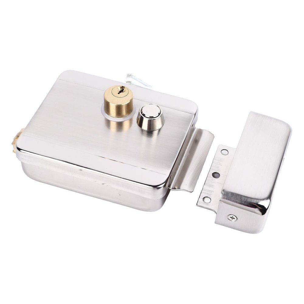 Electric Control Door Lock, Dual Head Double Lock for Doorbell Intercom Access Control Security System with Remote Unlocking and Management Functions