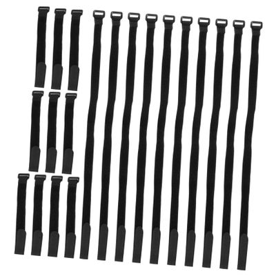Lurrose 20pcs Hook and Nylon Cable Ties for Wire Organization Reusable Bundling Straps Black Nylon Fasteners for Cords and Hoses for Home and Garage Storage