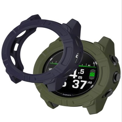 Case for Garmin Descent G2,UYRUREL TPU Hollow Watch Case,Anti Fall and Scratch Resistant,2 Pack,Green+Blue