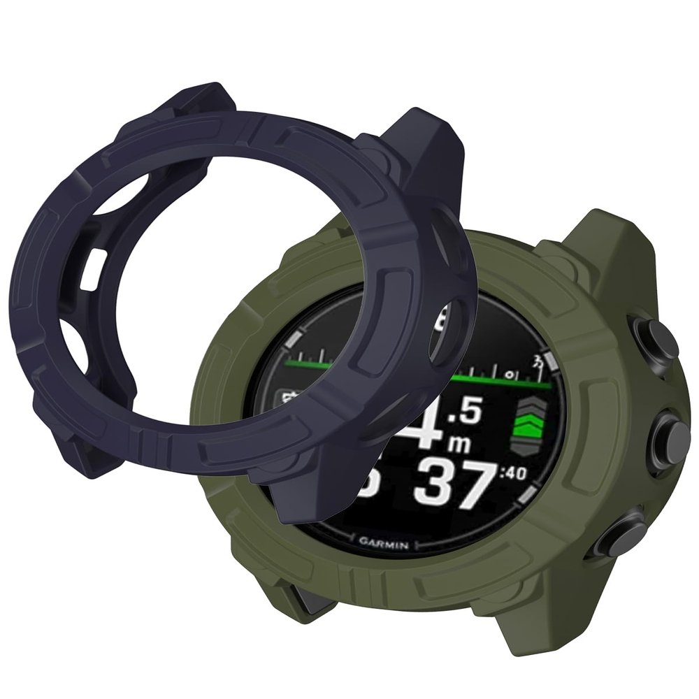 Case for Garmin Descent G2,UYRUREL TPU Hollow Watch Case,Anti Fall and Scratch Resistant,2 Pack,Green+Blue
