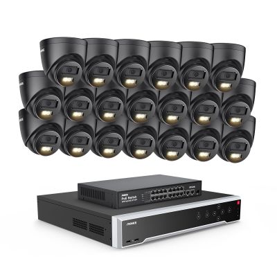 ANNKE PoE Security Camera System, 16 Ports Expandable 32CH 12MP H.265+ NVR, 20x 3K/5MP Wired IP Turret Cams with Mic, Color Night Vision, AI Motion & 1CH Face Detection, Compatible with Alexa, NO HDD