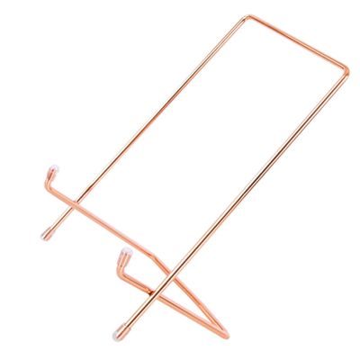 BRIGHTFUFU 1pc Simple Iron Desktop Stand Versatile Display Holder for Tablets Photos Art and Books Minimalist Decor Random Rose Gold