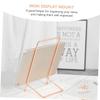 BRIGHTFUFU 1pc Simple Iron Desktop Stand Versatile Display Holder for Tablets Photos Art and Books Minimalist Decor Random Rose Gold view 3
