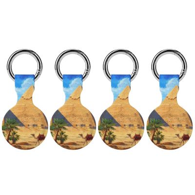 Camel Protective Case Compatible with AirTag Silicone Case Key Finder with Keychain 4PCS