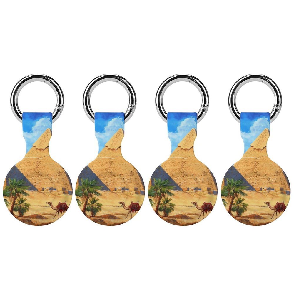 Camel Protective Case Compatible with AirTag Silicone Case Key Finder with Keychain 4PCS