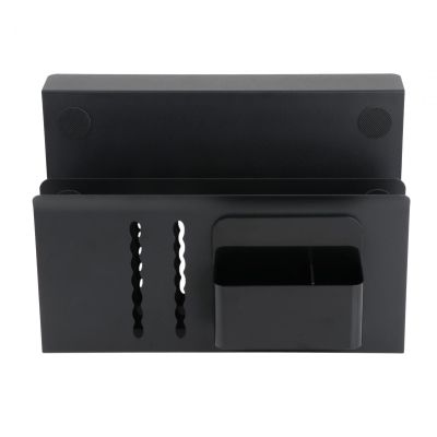 2 Tier Hanging Desk Side Storage Carbon Steel Under Table Laptop Holder, Black Clamp on Side Desk Organizer for Office and Home No Drill Mount